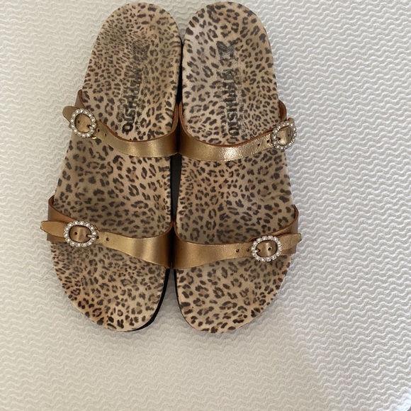 Mephisto Size 37 metallic gold Cheetah 🐆 print with rhinestones - Picture 8 of 10